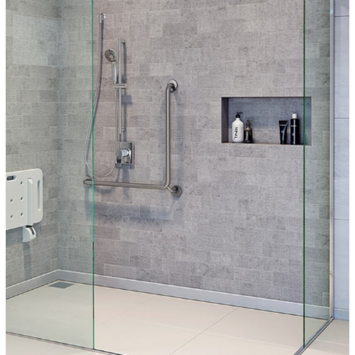 Barra De Apoio De Acessibilidade Em `L` Benefit Inox Escovado Docol 70cm